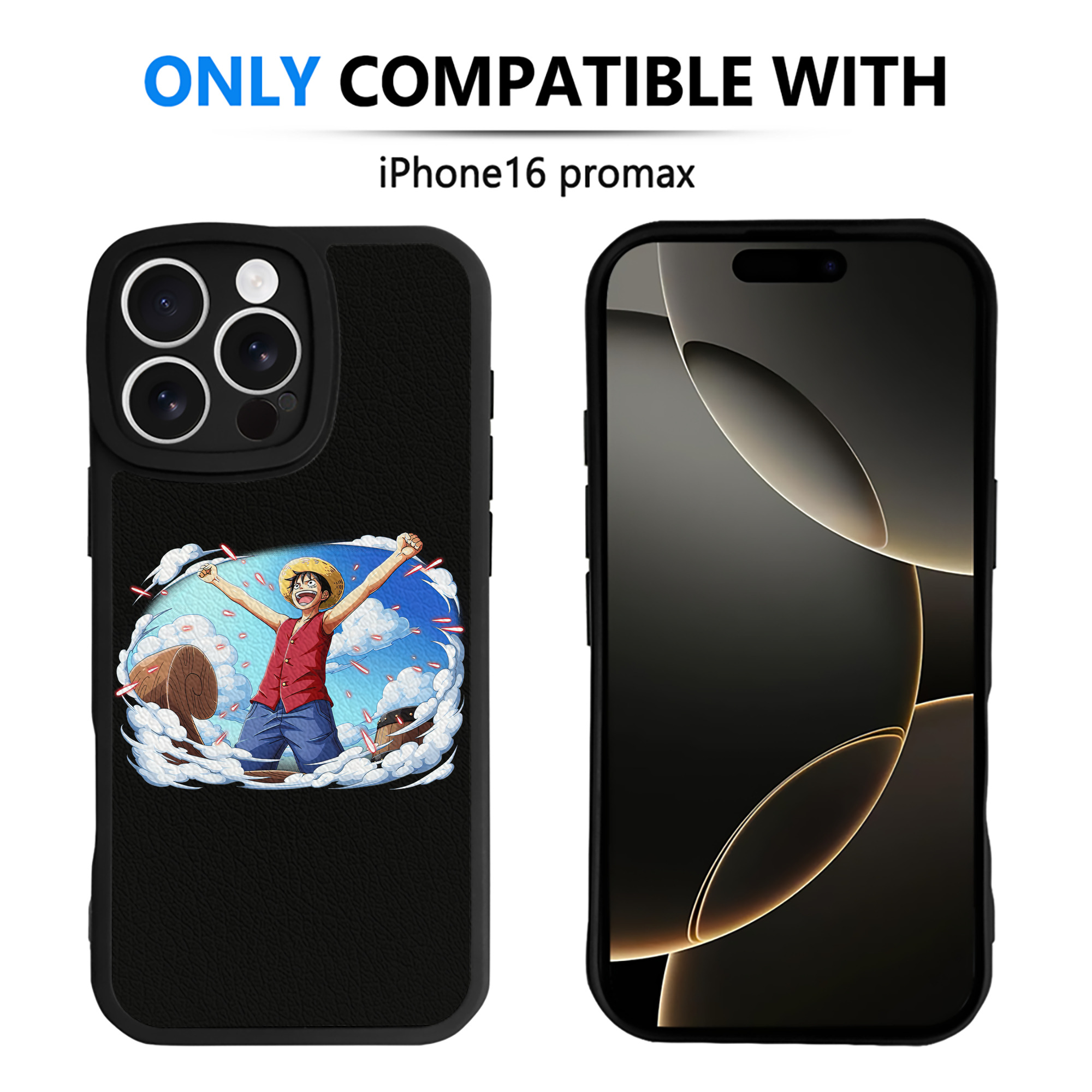 （画像用） ワンピース モンキー・D・ルフィ ONE PIECE Monkey D. Luffy 【iPhone 16シリーズ対応】シリコンスマホケース（レザー調） 材質：シリコン